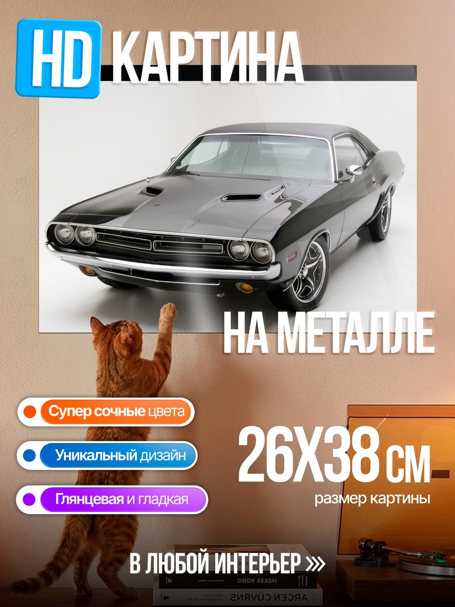 Картина на металле классический маслкар
