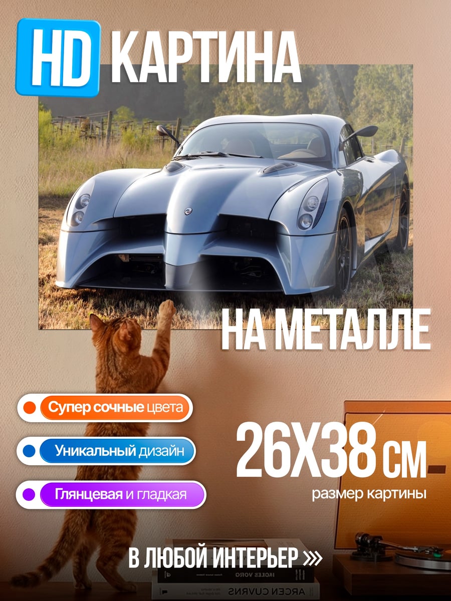 Картина на металле Спортивный автомобиль