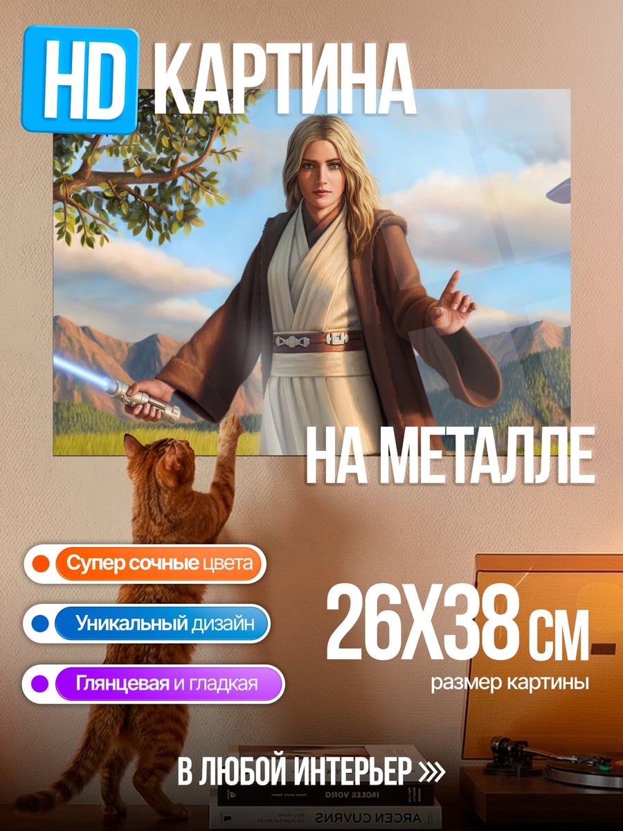 Картина на металле Джедай с мечом