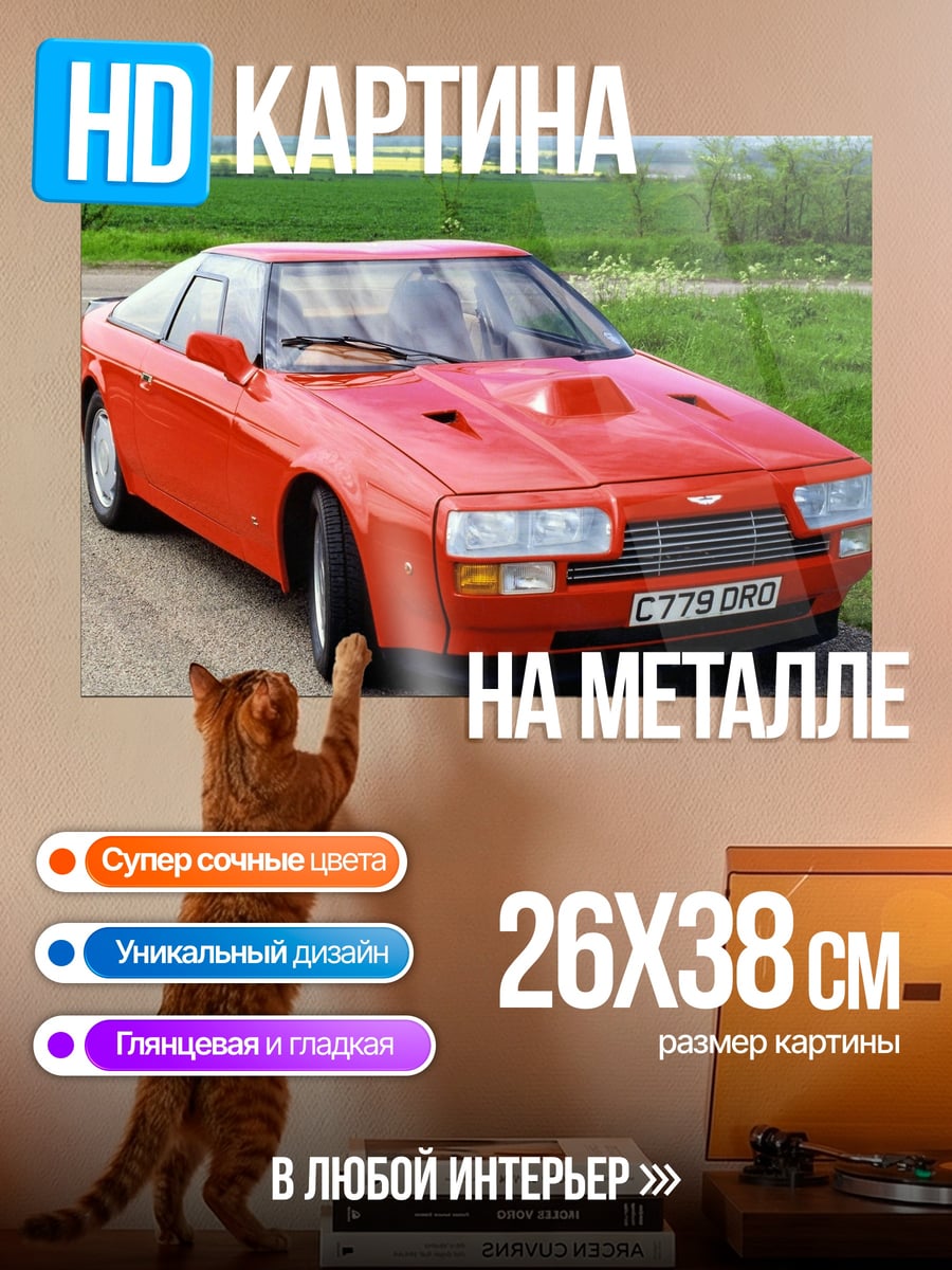 Картина на металле Красный спорткар