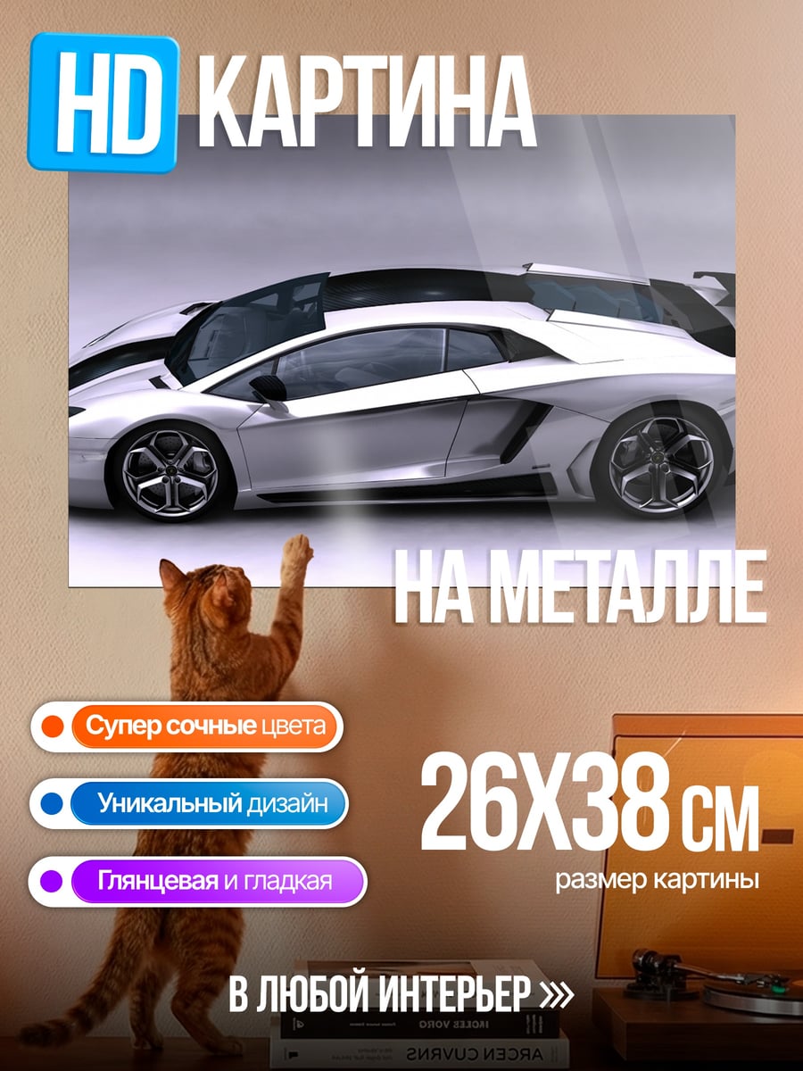 Картина на металле Спортивный автомобиль