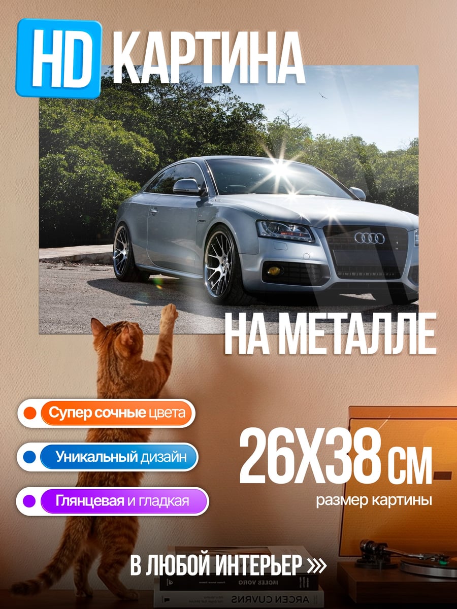 Картина на металле Серебристый спорткар Audi