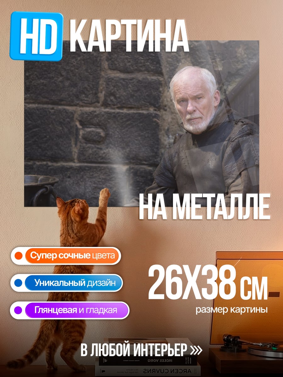 Картина на металле Старик в робе