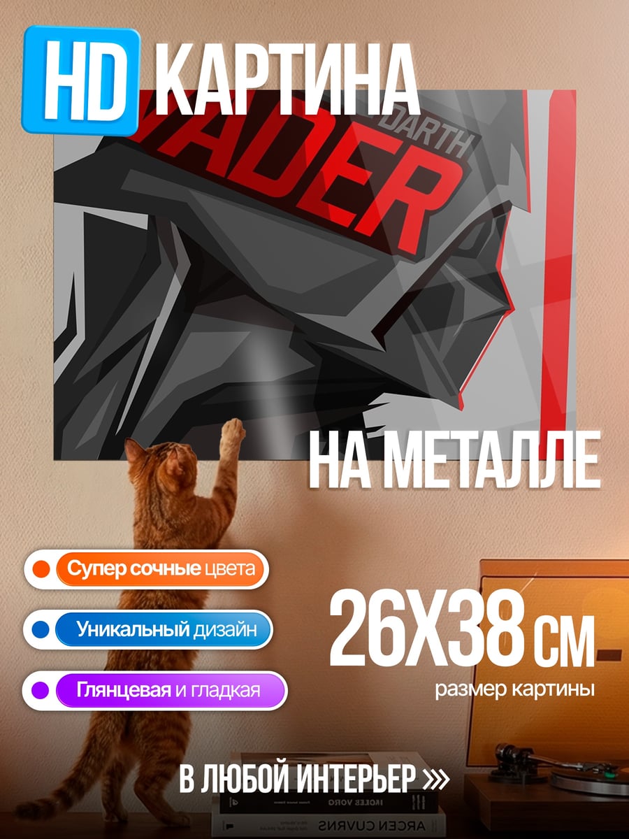 Картина на металле Дарт Вейдер шлем