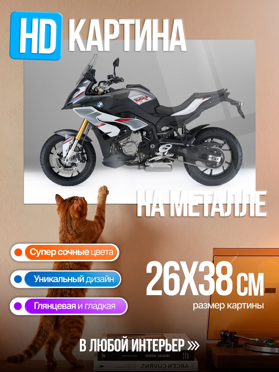 Картина на металле Спортивный мотоцикл BMW