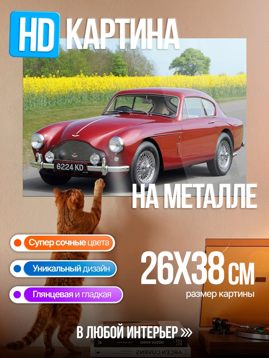 Картина на металле Красный спорткар
