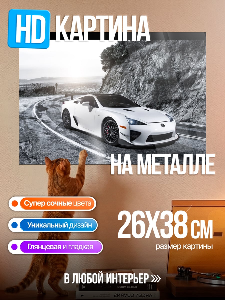 Картина на металле Спортивное купе Lexus LFA