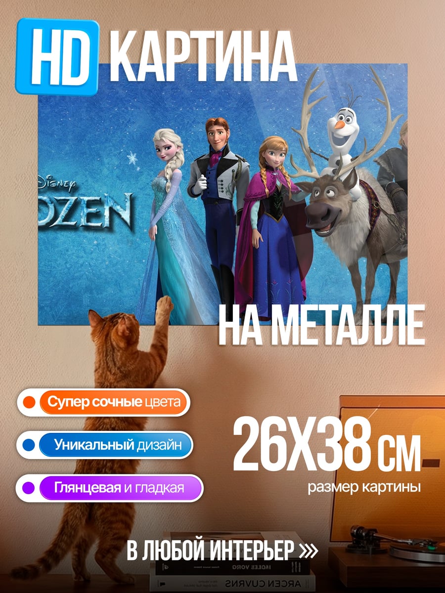 Картина на металле Персонажи Холодное сердце