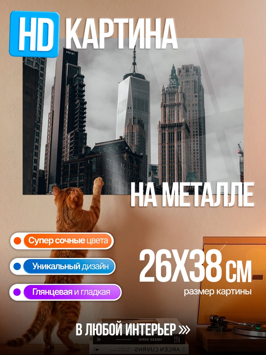 Картина на металле Небоскребы Нью-Йорка