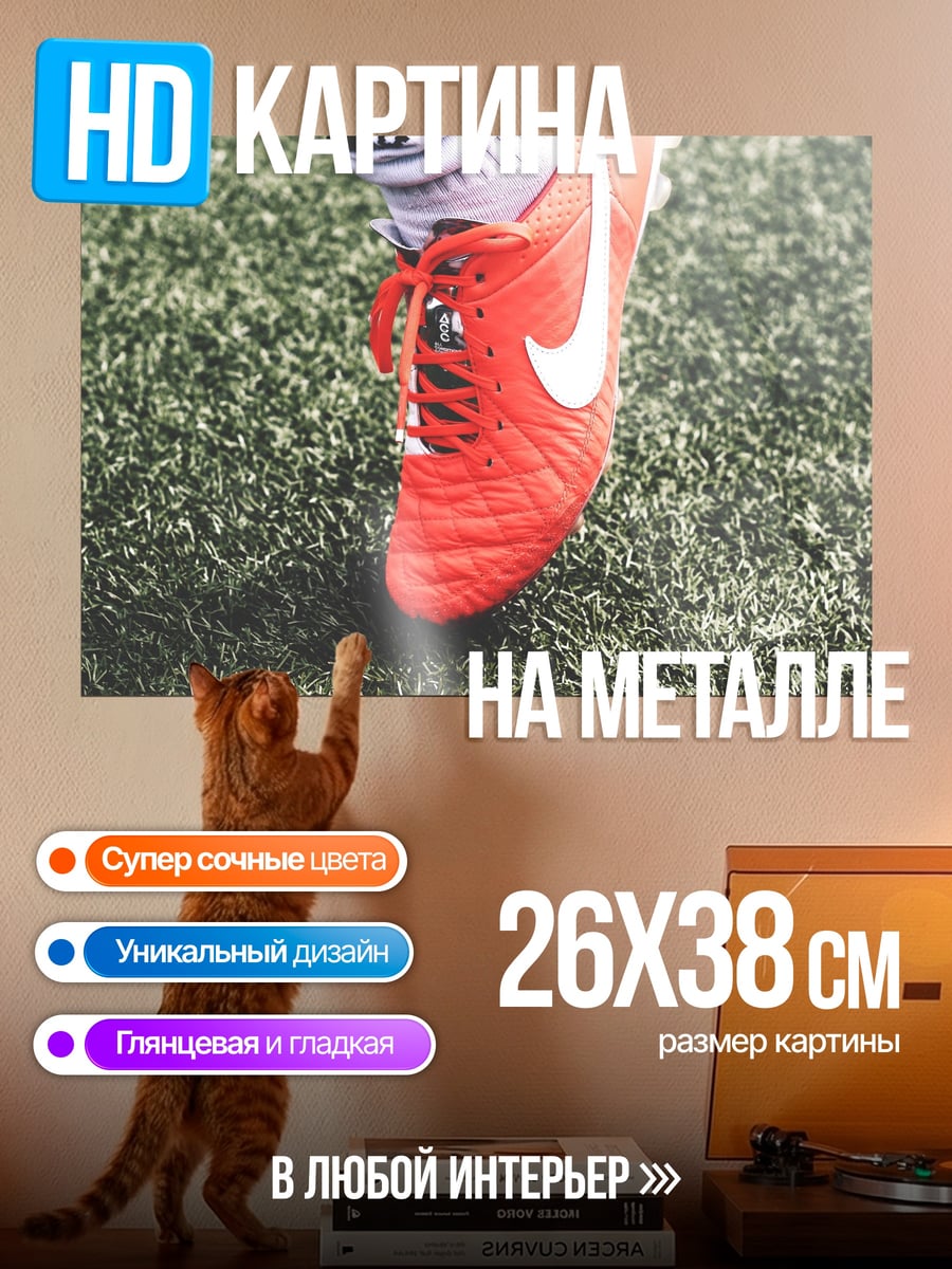 Картина на металле Футбольный бутс Nike