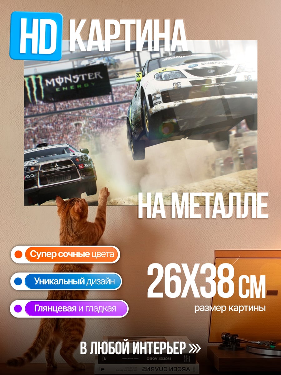 Картина на металле Гонки ралли Monster Energy