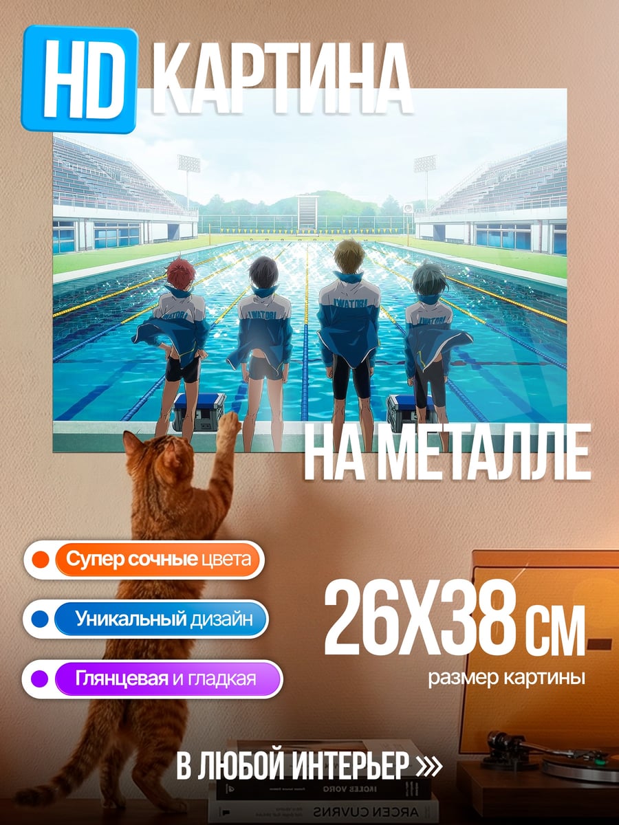 Картина на металле Пловцы на старте