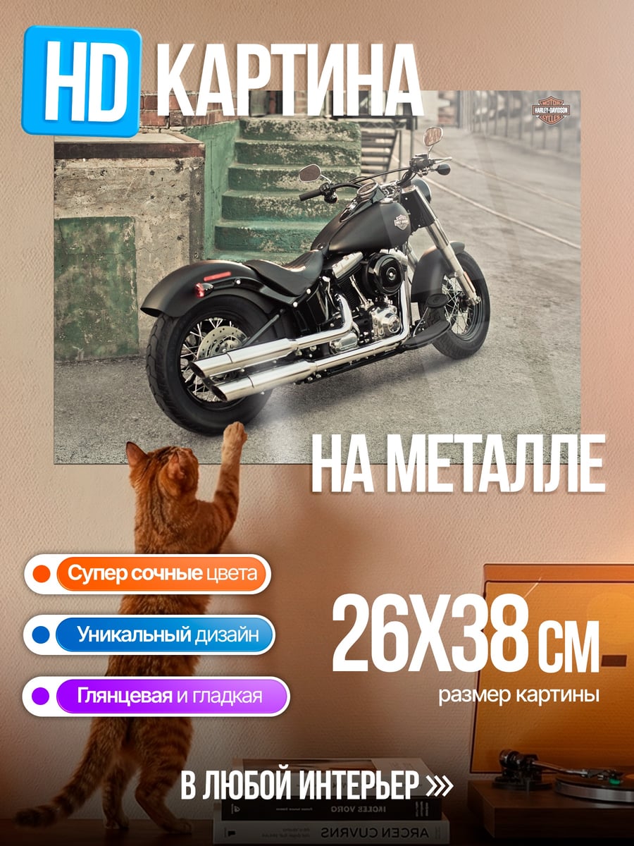 Картина на металле Чоппер Харлей Дэвидсон