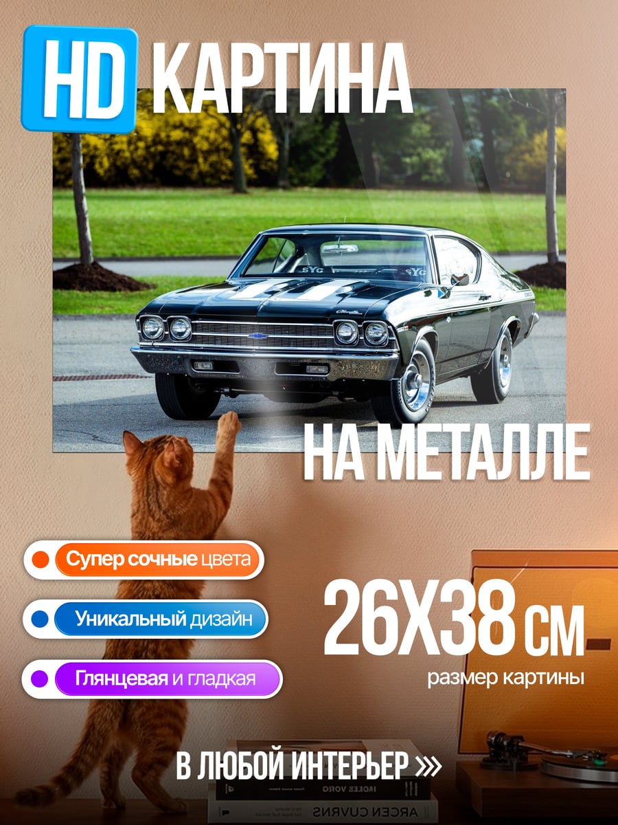 Картина на металле Классический маслкар