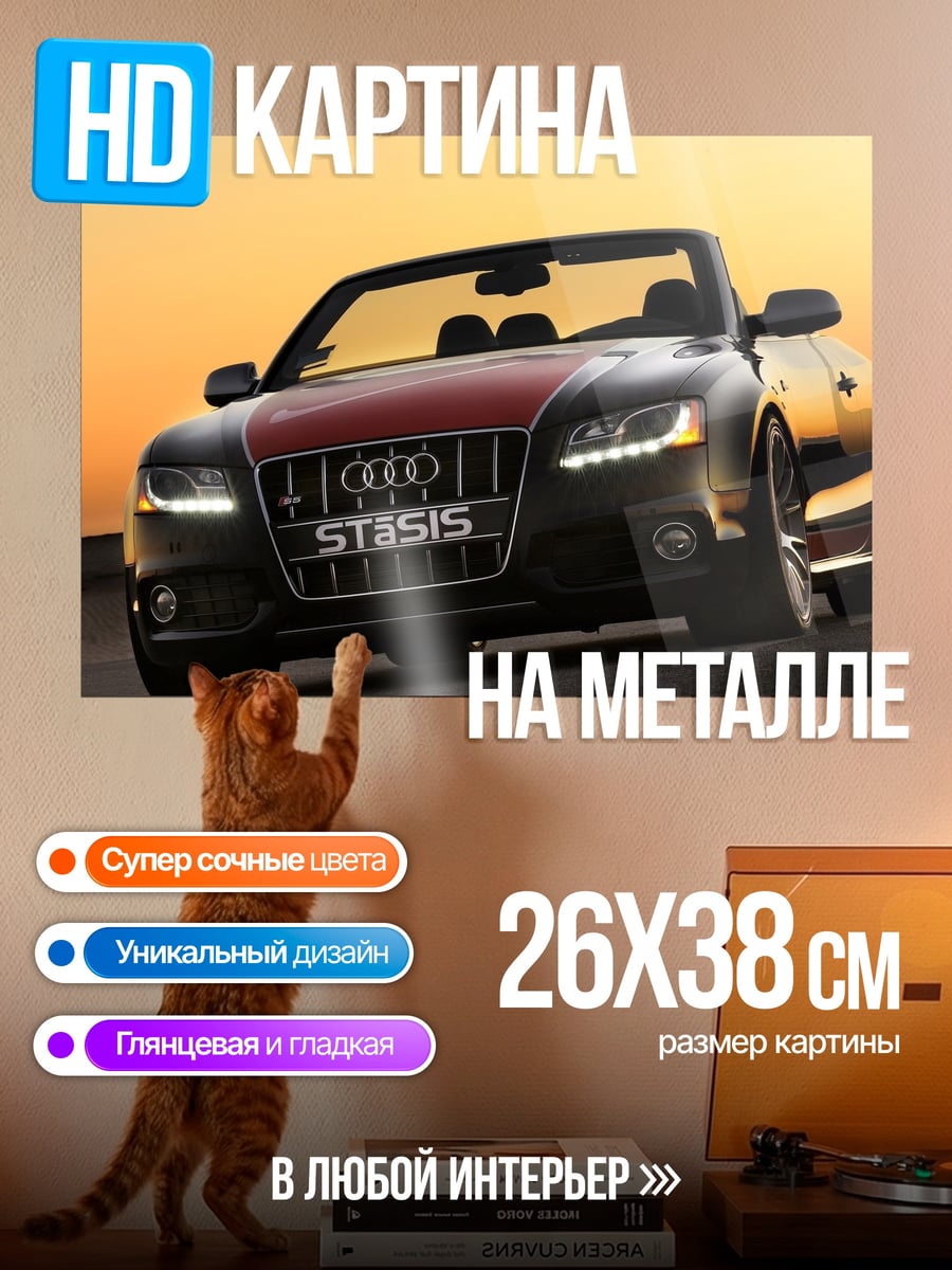 Картина на металле Спортивный кабриолет Audi