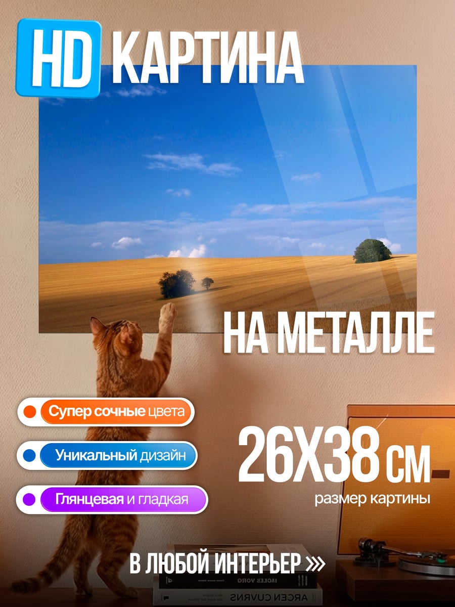 Картина на металле Золотое поле