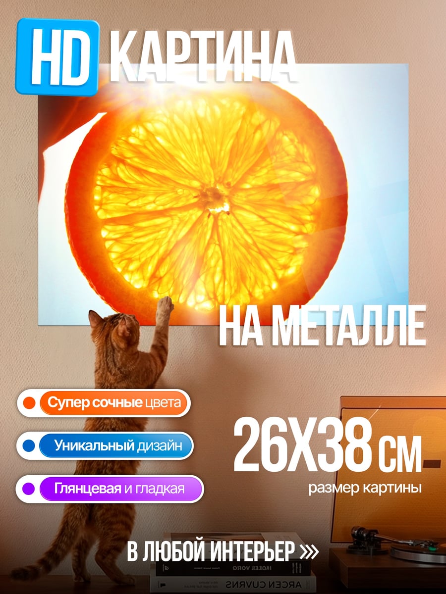Картина на металле долька апельсина