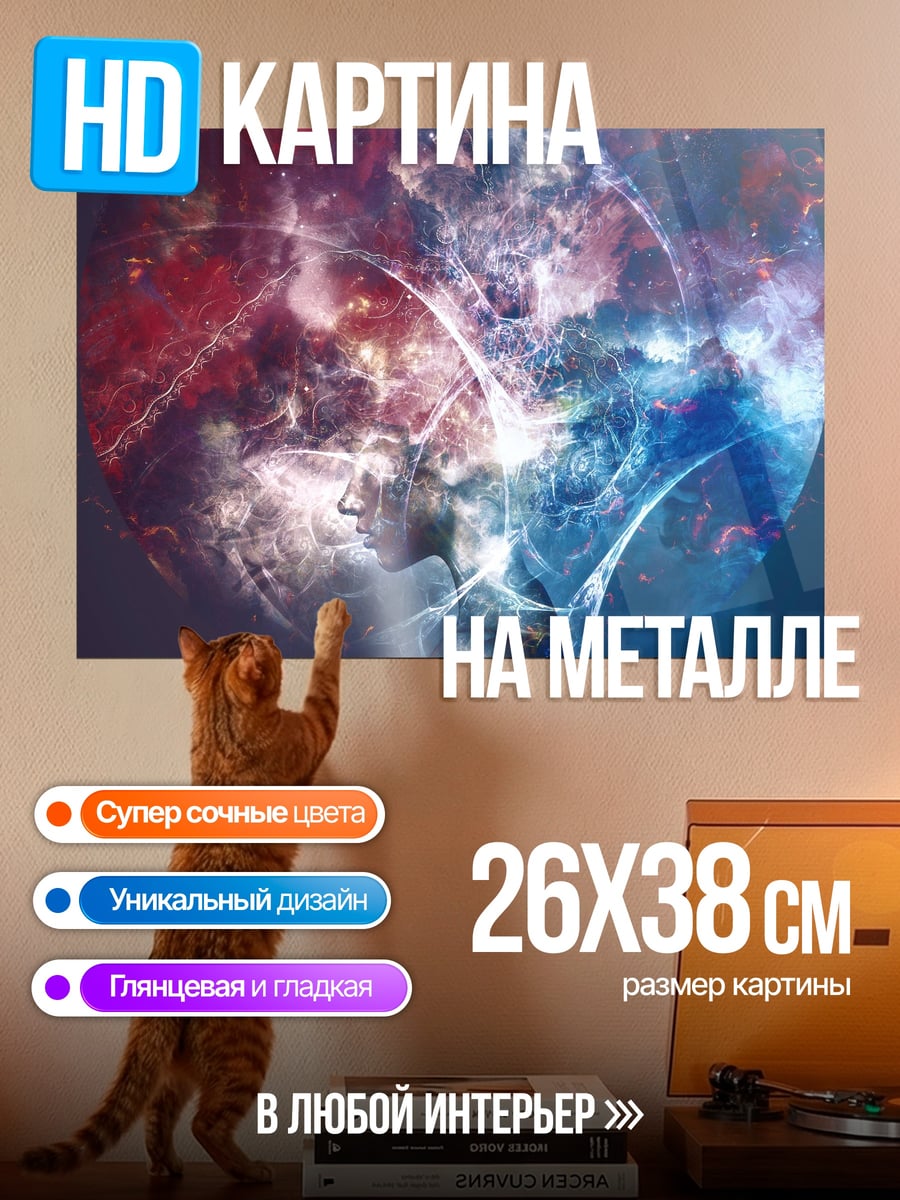 Картина на металле Космическая голова