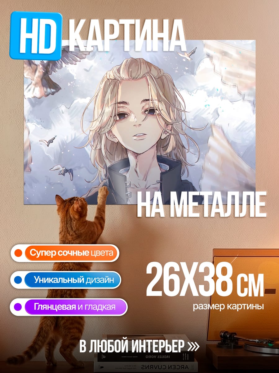 Картина на металле Девушка с птицами