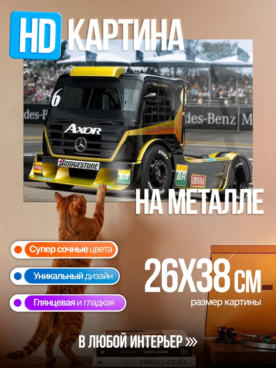 Картина на металле Гоночный грузовик Axor