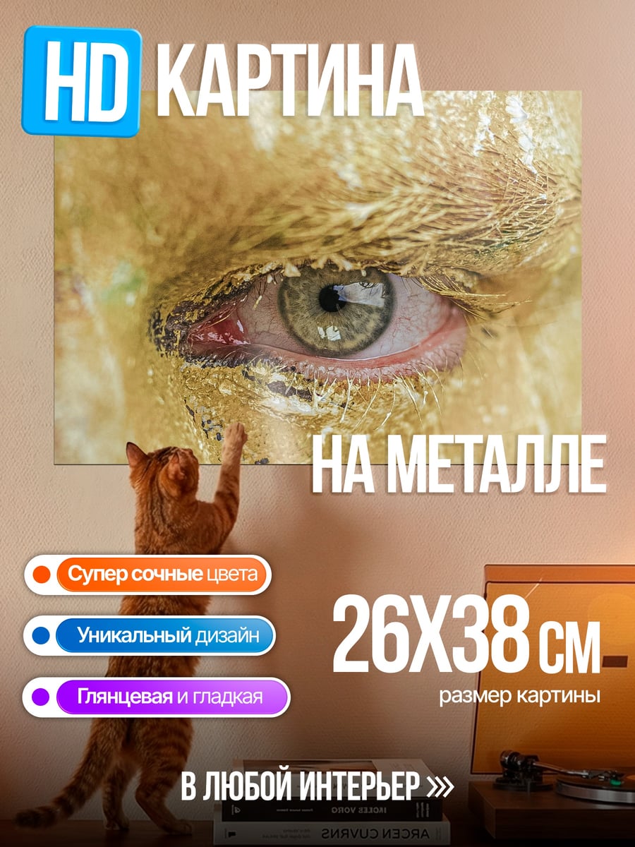 Картина на металле Золотой глаз
