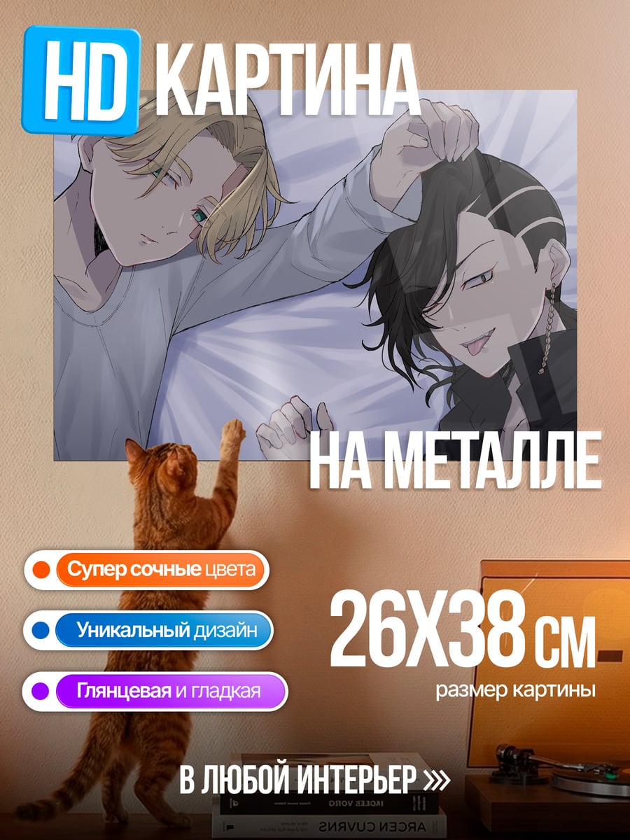 Картина на металле два спящих парня