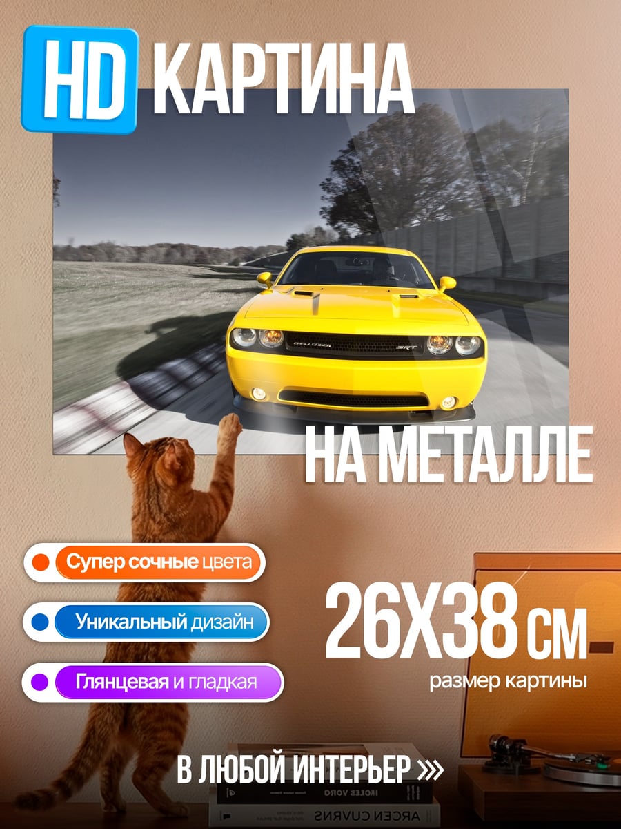 Картина на металле Желтый маслкар