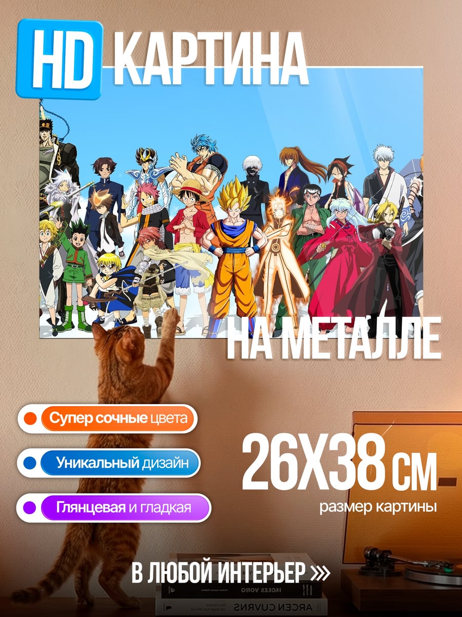 Картина на металле Сборник аниме героев
