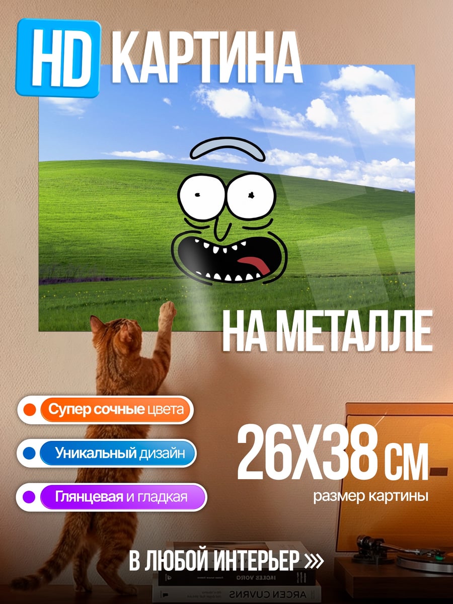 Картина на металле Рик в поле