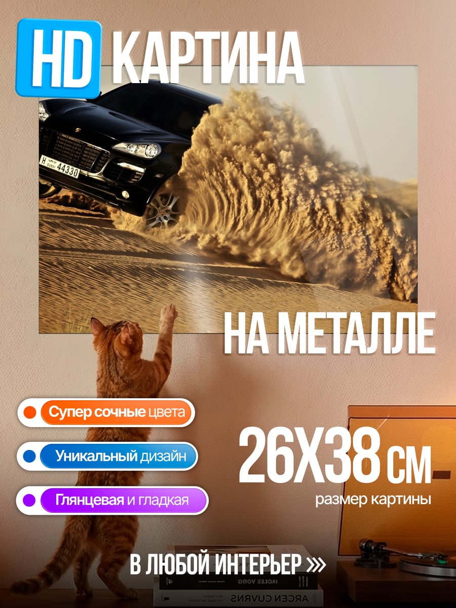 Картина на металле Внедорожник в пустыне