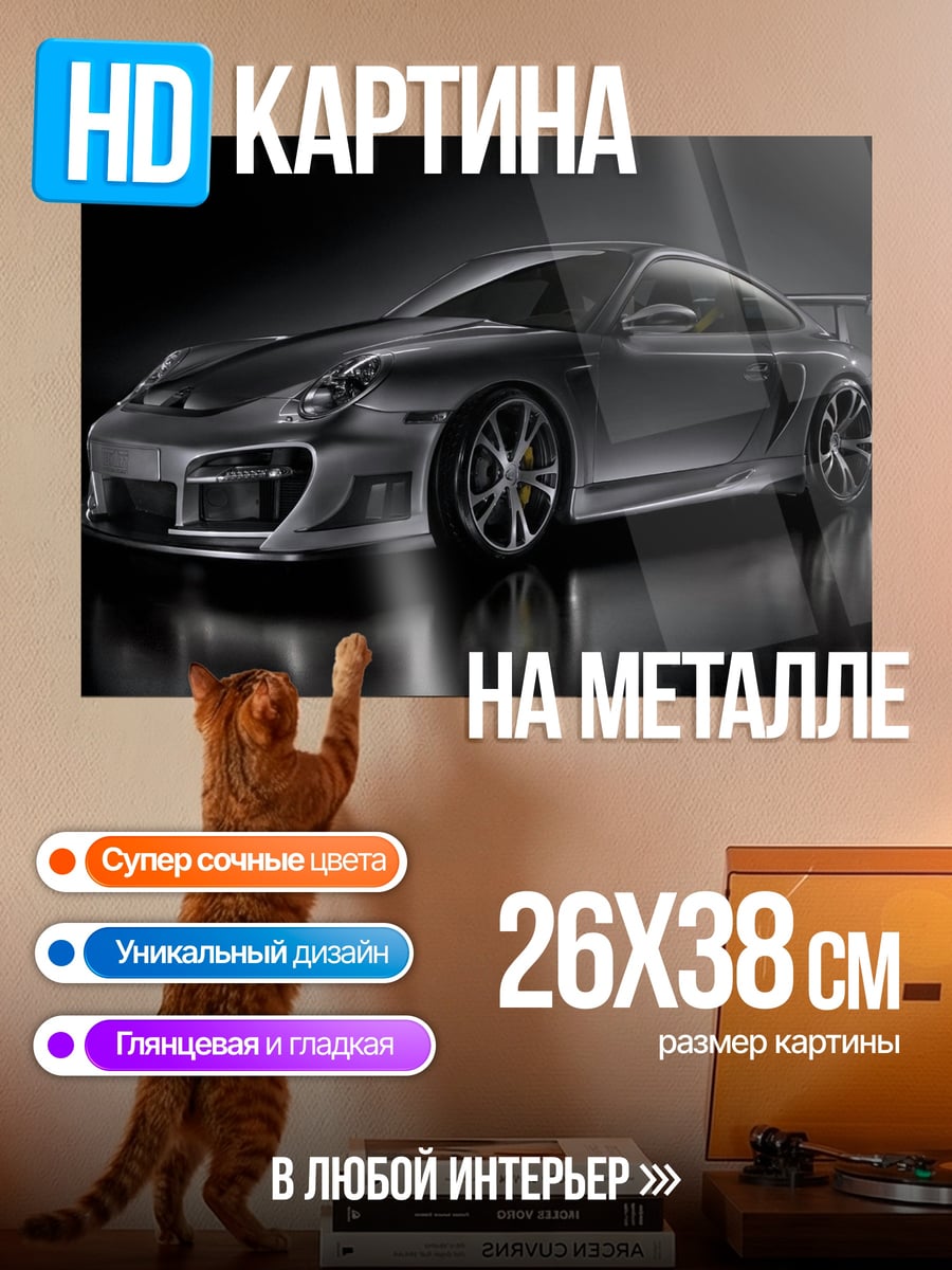 Картина на металле Спортивное купе Porsche