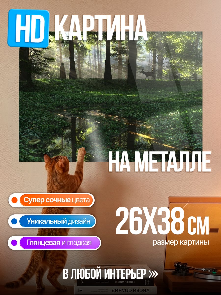Картина на металле Лесная тропа