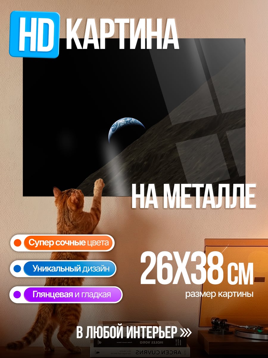 Картина на металле Земля из космоса
