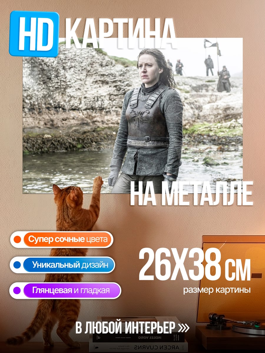 Картина на металле Арья Старк в доспехах