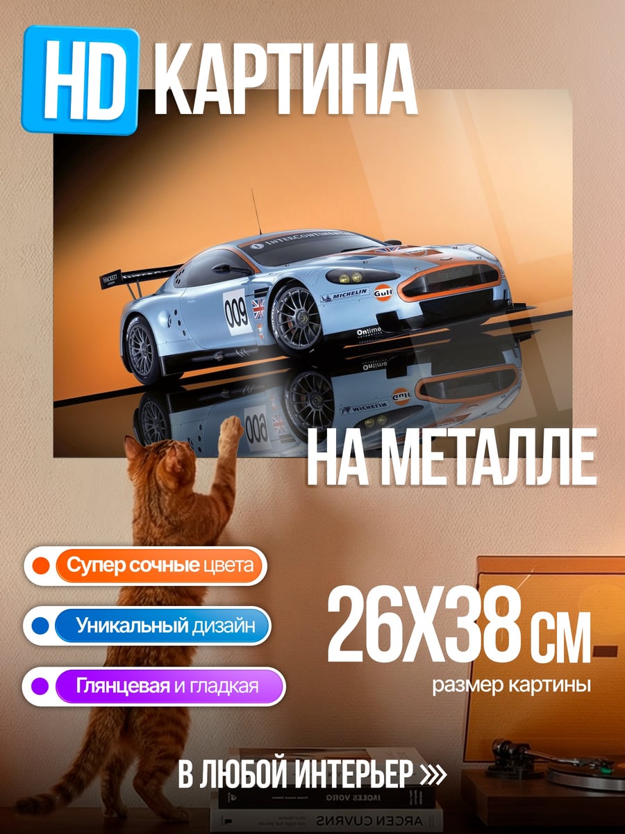 Картина на металле Гоночный Автомобиль