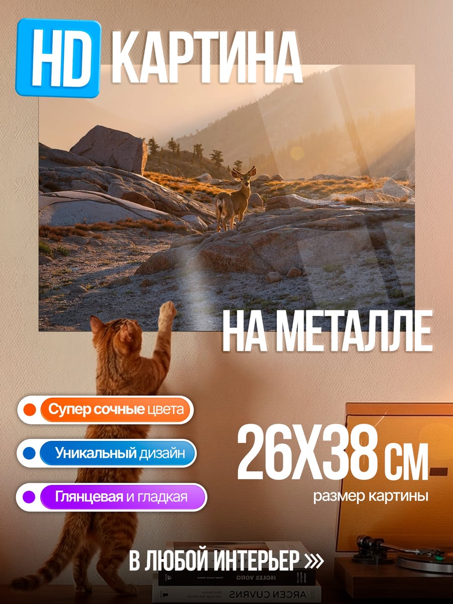 Картина на металле Горный закат
