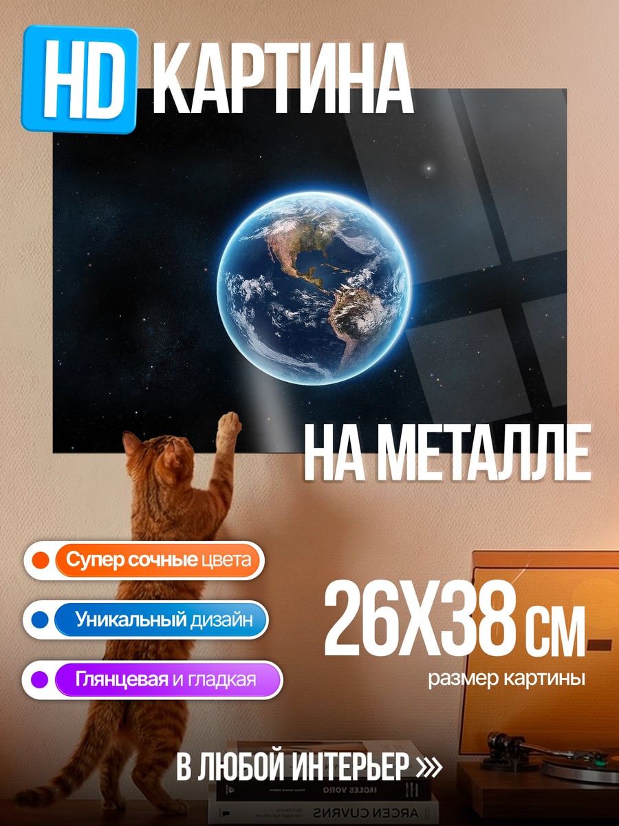 Картина на металле Планета Земля