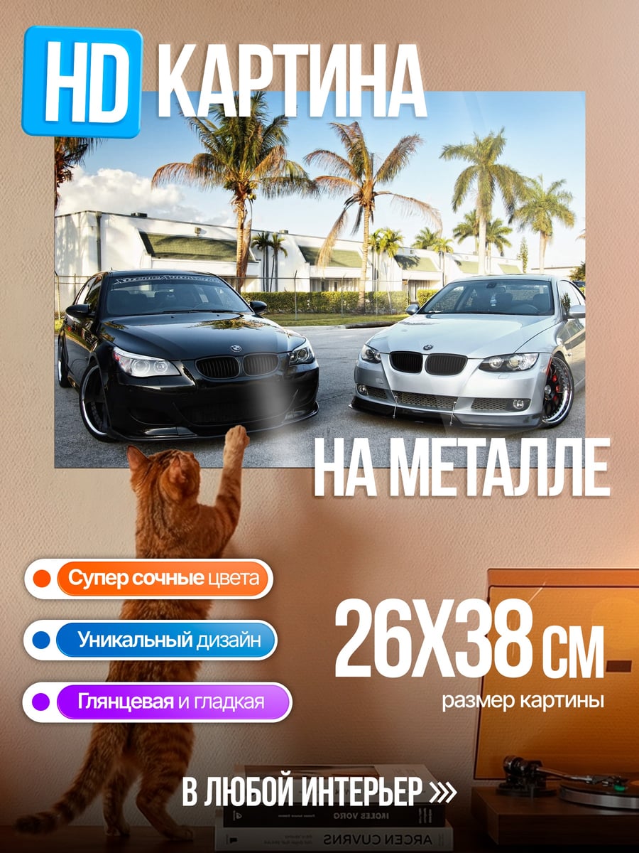Картина на металле два бмв