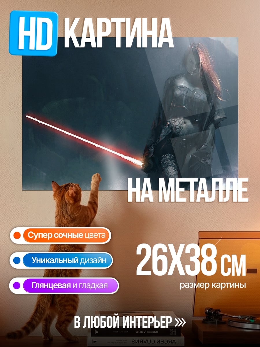 Картина на металле ситх с мечом