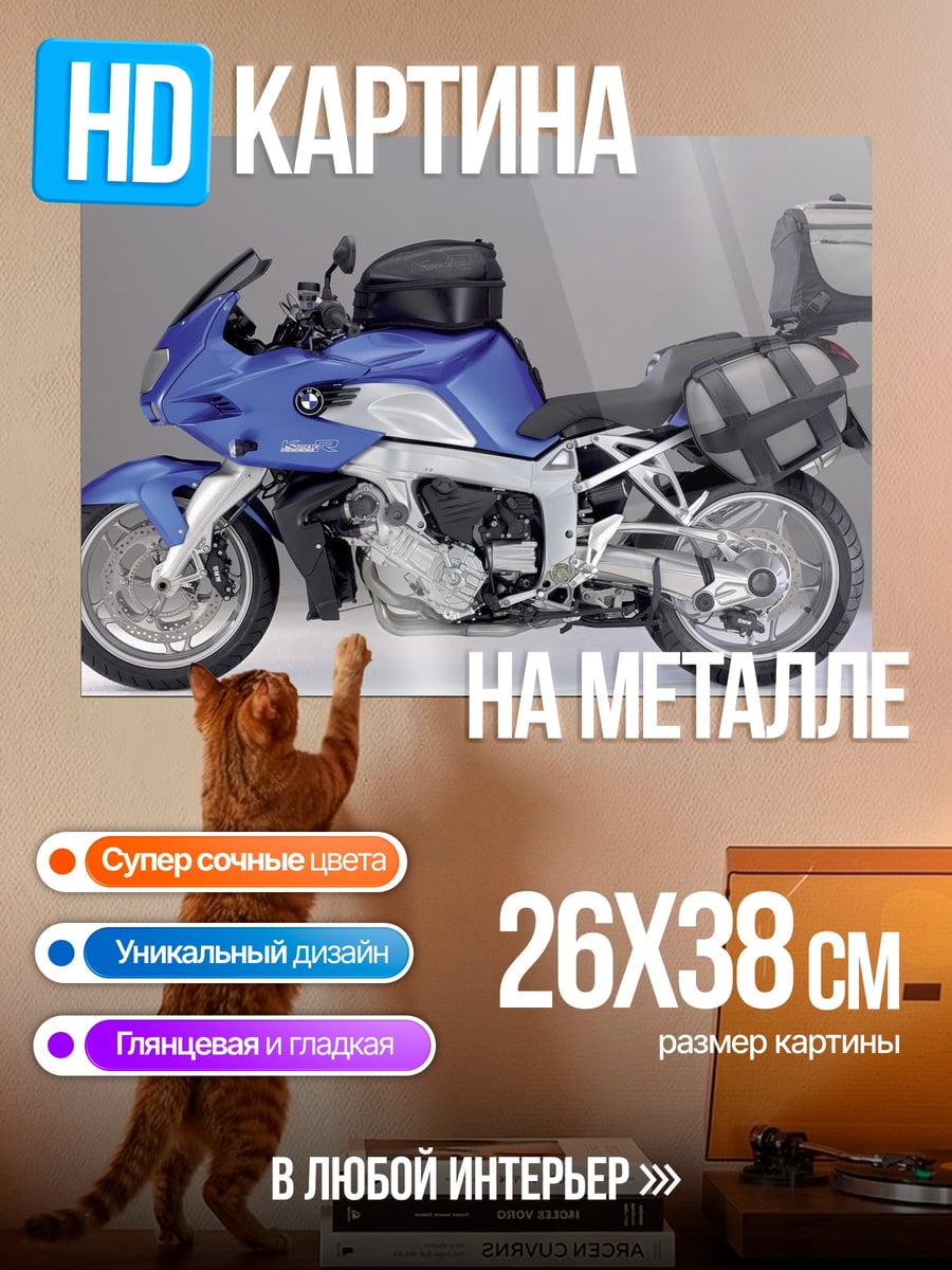 Картина на металле Туристический мотоцикл