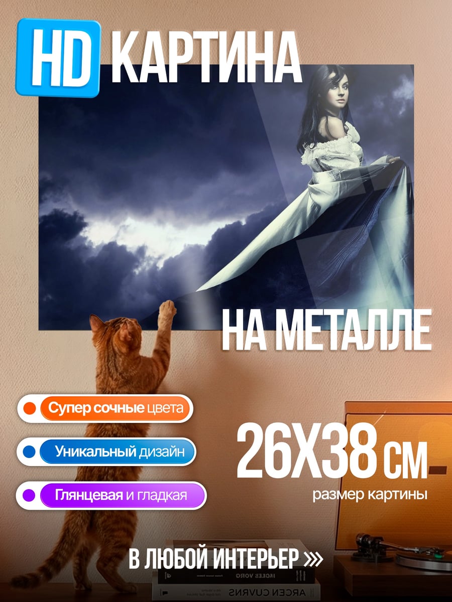 Картина на металле девушка в платье