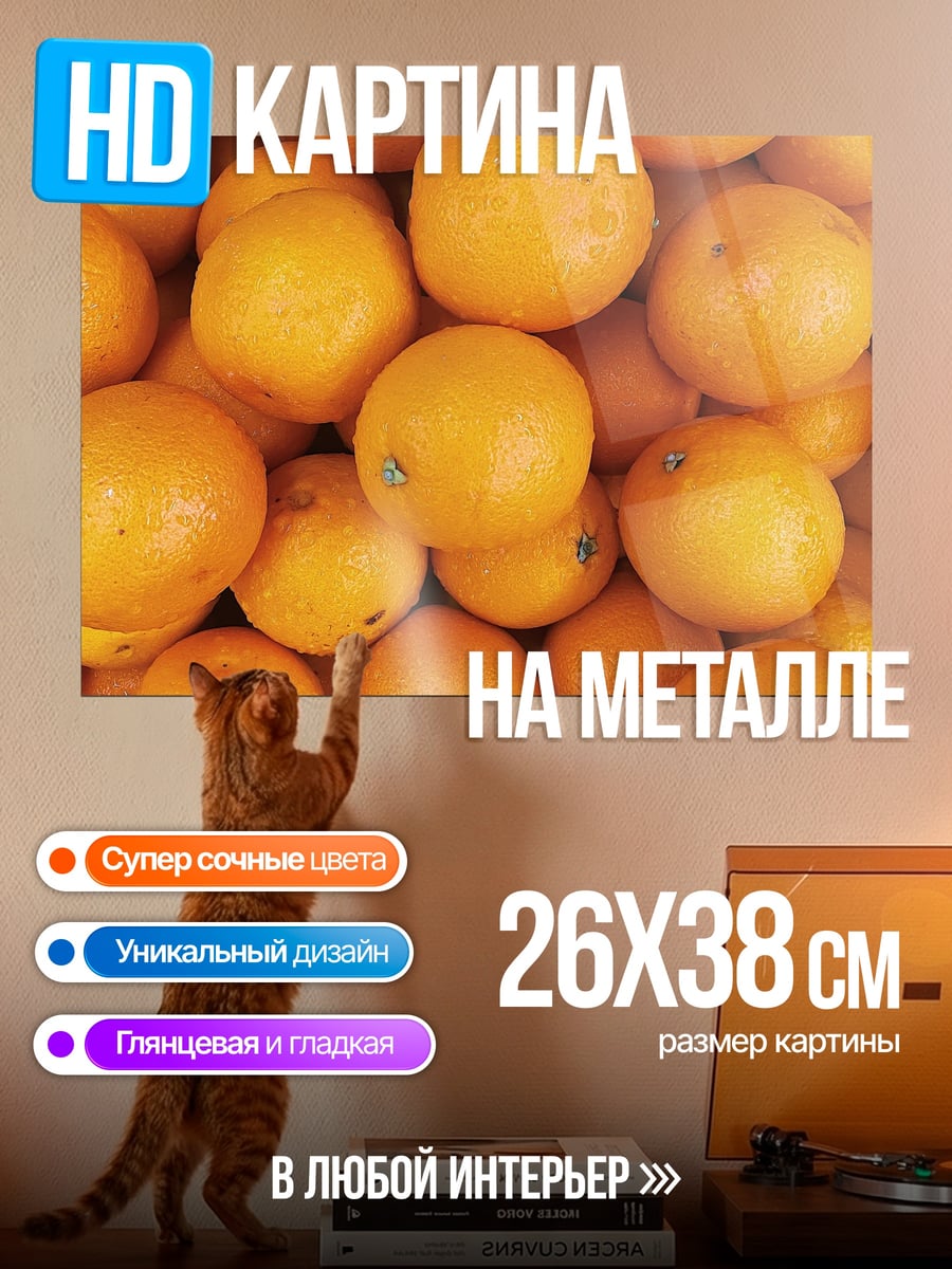 Картина на металле Гора апельсинов