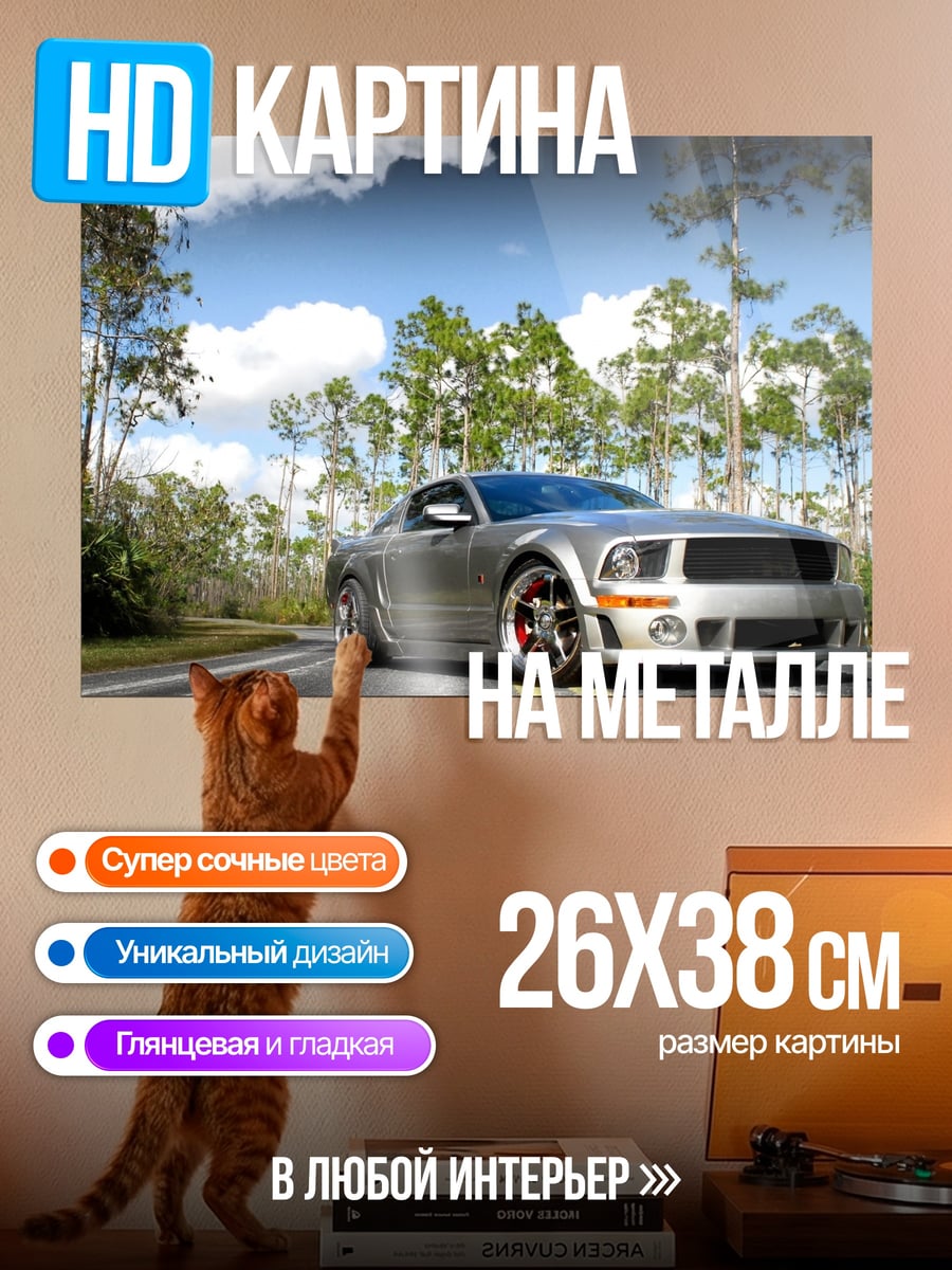 Картина на металле Спортивный автомобиль Ford