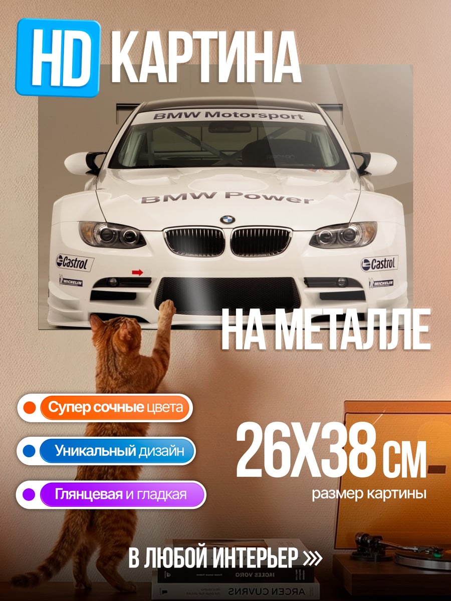 Картина на металле гоночный бмв