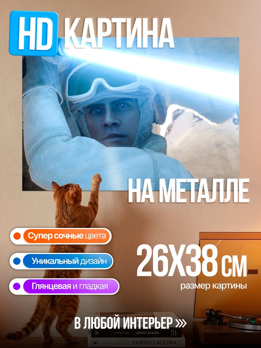 Картина на металле Люк Скайуокер с мечом