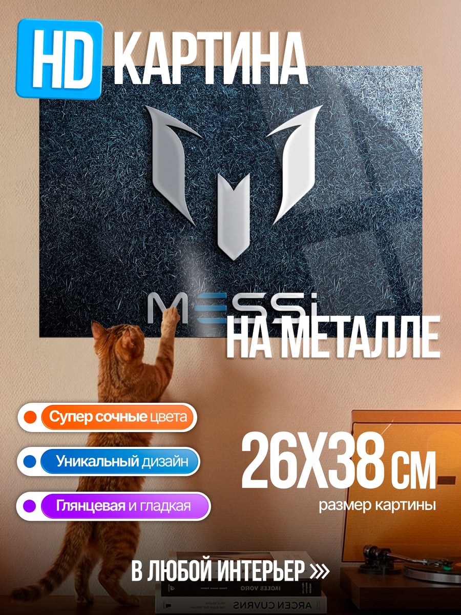 Картина на металле Логотип Месси