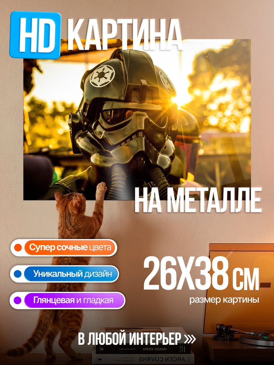 Картина на металле Пилот штурмовика