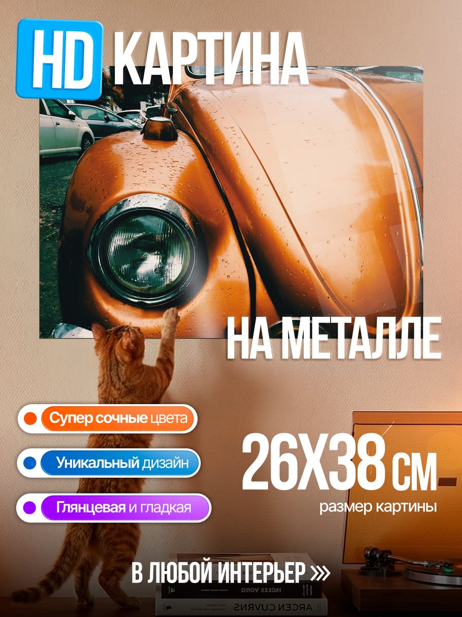 Картина на металле Оранжевый Жук