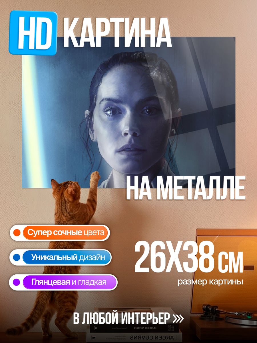 Картина на металле Рей с световым мечом