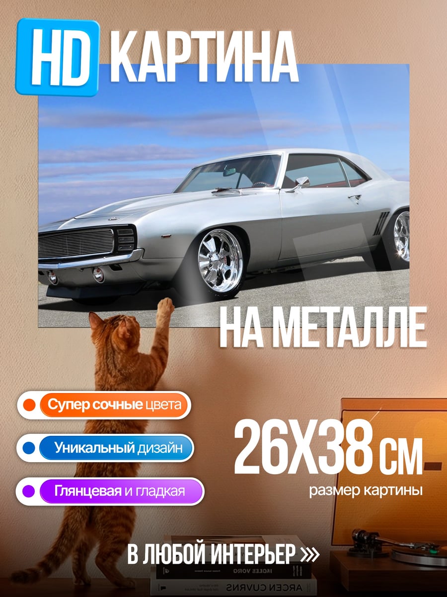 Картина на металле Классический маслкар